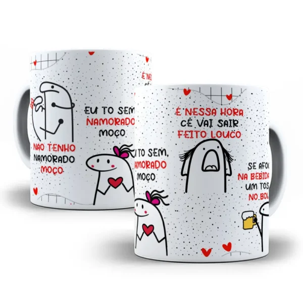 Template para Caneca com Frase de Solteiro em Corel
