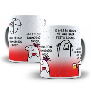 Template para Caneca com Frase de Solteiro em Corel
