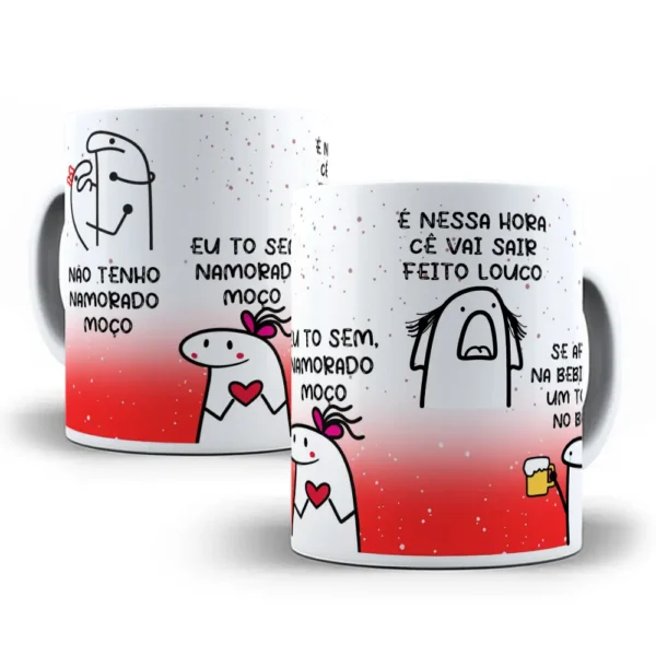 Template para Caneca com Frase de Solteiro em Corel