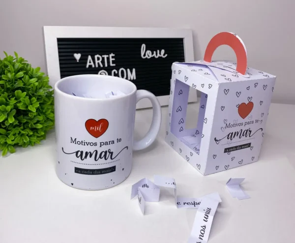 Templates para Sublimação em Canecas e Maletas Românticas