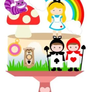 Topo de Bolo Alice Cute - Arquivo Digital