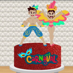 Topo de Bolo Casal Carnaval - Arquivo Digital