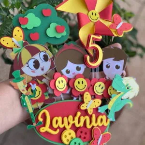 Topo de Bolo Emília Camadas - Arquivo Digital 6 Topo de Bolo Emília Camadas - Arquivo Digital