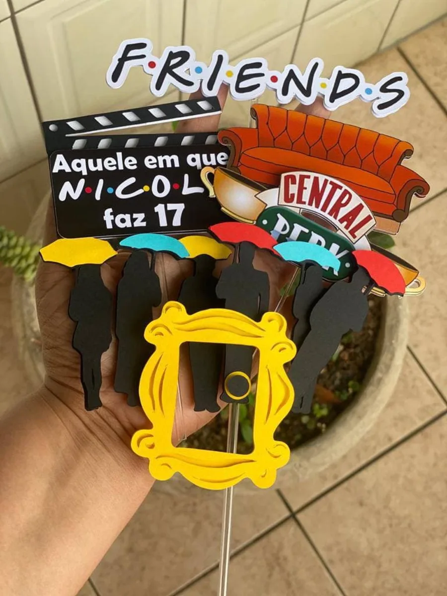 Topo de Bolo Friends Camadas - Arquivo Digital