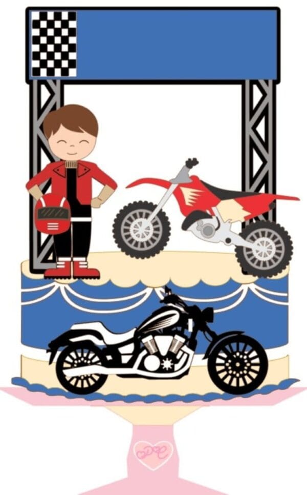 Topo de Bolo Motociclista - Arquivo Digital