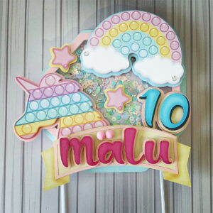 topo de bolo pop it menina arquivo digital
