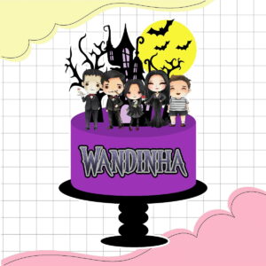 topo de bolo wandinha cute arquivo digital para corte