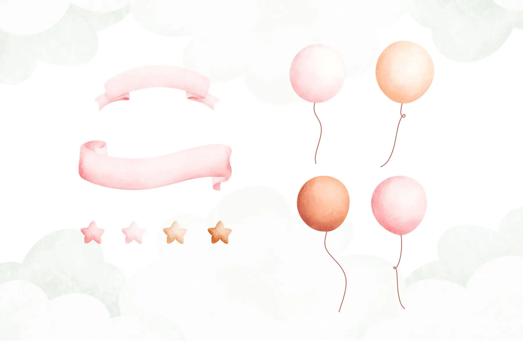 Ursinho Baloeiro Clipart Rosa: Kit Digital Completo 4 Ursinho Baloeiro Clipart Rosa Kit Digital Completo